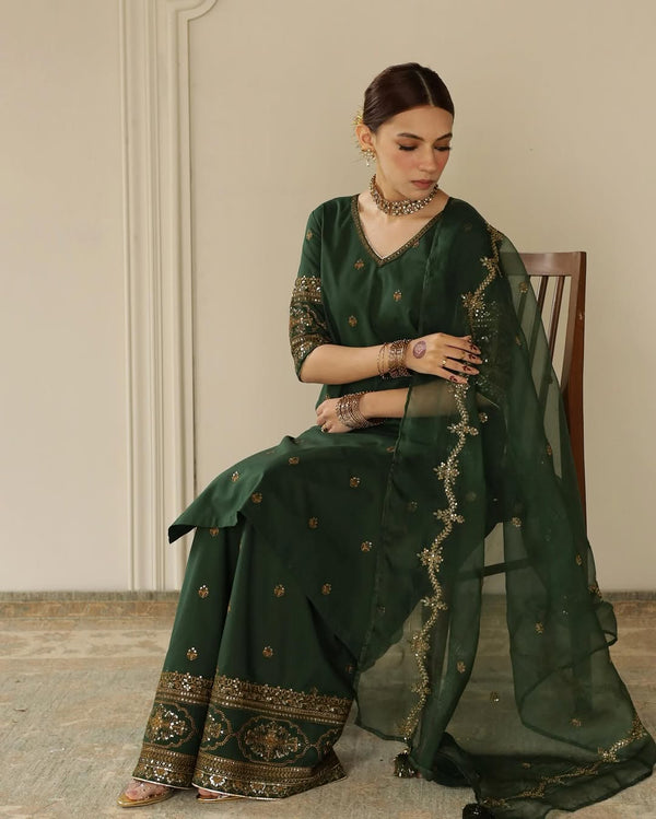 Forest Green | 3-Piece Stitched  Lawn Arrival