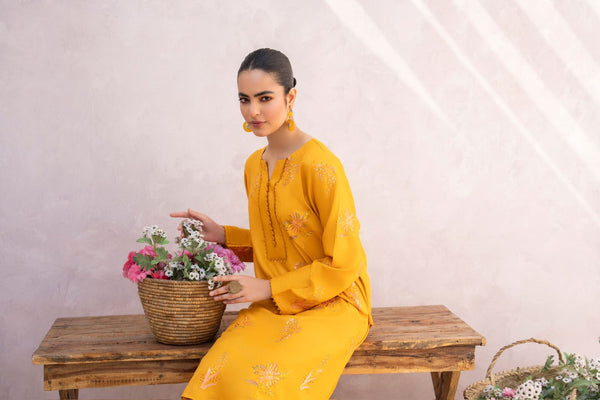 Luxe Mustard | 2 Piece Stitched Outfit