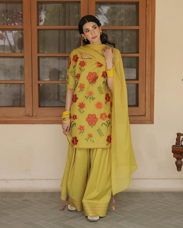 Mustard Bloom | 3-Piece Stitched Lawn Eid Arrival
