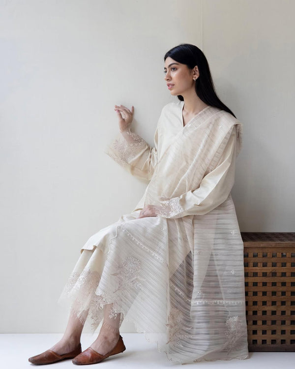 Cream Mist | 3-Piece Stitched Lawn Arrival