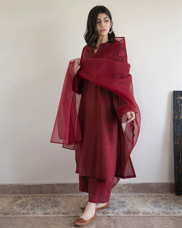 Deep Rouge | 3-Piece Stitched Lawn Arrival