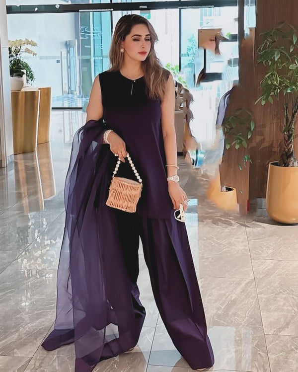 SUMMER WEAR MULTI PURPLE STITCH