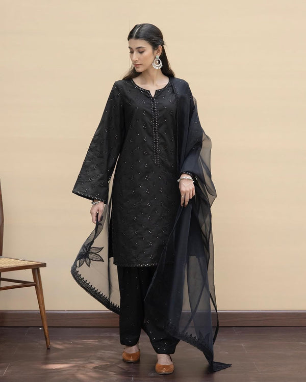 Black Noir | 3-Piece Stitched Lawn Eid Arrival