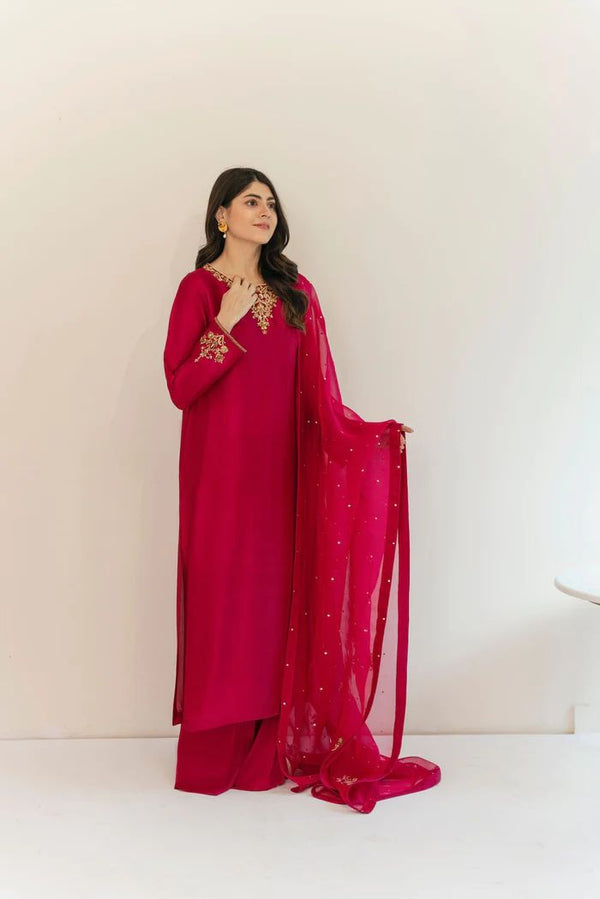 SUMMER WEAR   SEERA FUSCHIA- HEMEL SILK
