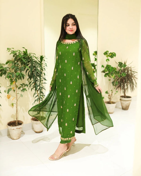SUMMER WEAR  WA-BLUSH GREEN STITCH