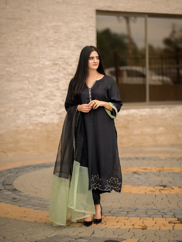 SUMMER WEAR  CHAM BLACK- HEMEL SILK