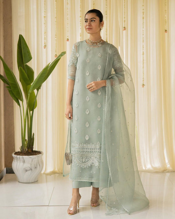 Sage Green | 4-Piece Stitched Pret Outfit