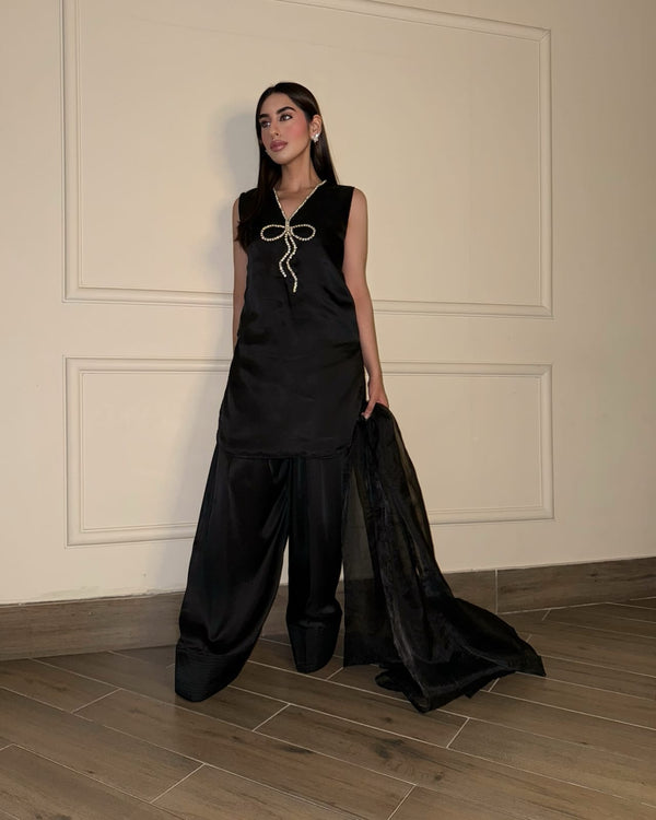 SUMMER WEAR   MALEEHA BLACK - HEMEL SILK