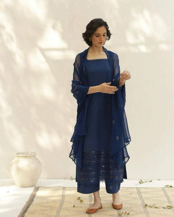 Blue | 3-Piece Stitched Winter Outfit